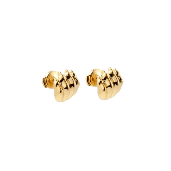 Sterling-Silver Gilded 24 Carats Stud Earrings Decorative Object