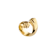 Sterling-Silver Gilded 24 Carats Cross Ring Decorative Object