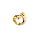 Sterling-Silver Gilded 24 Carats Cross Ring Decorative Object