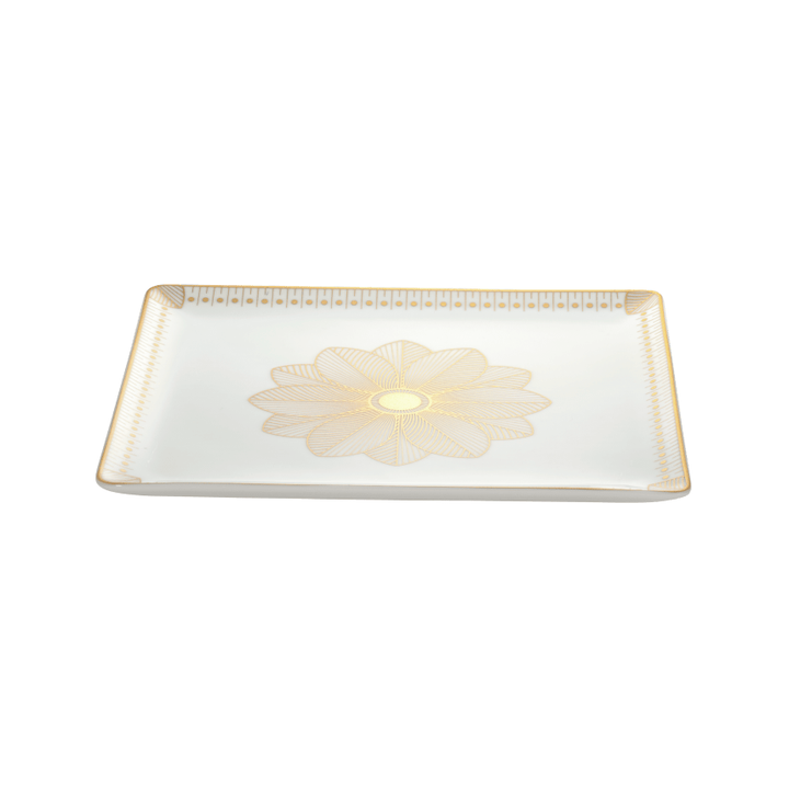 Rectangular Tray Gold Finish - 22 X 20 Cm | Malmaison Impériale