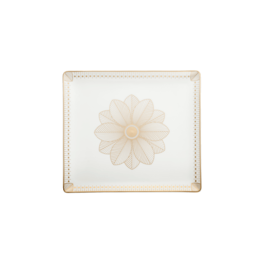 Rectangular Tray Gold Finish - 22 X 20 Cm | Malmaison Impériale