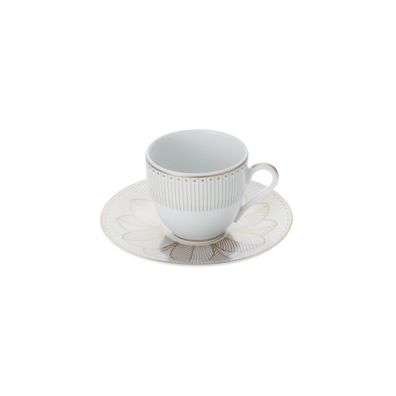 2 Coffee Cup and Saucers Gold Finish Malmaison Impériale
