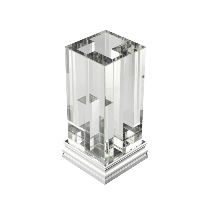 Glass & Chrome Aluminium Vase | Perspectives