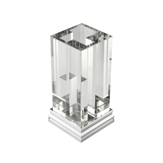 Glass & Chrome Aluminium Vase | Perspectives