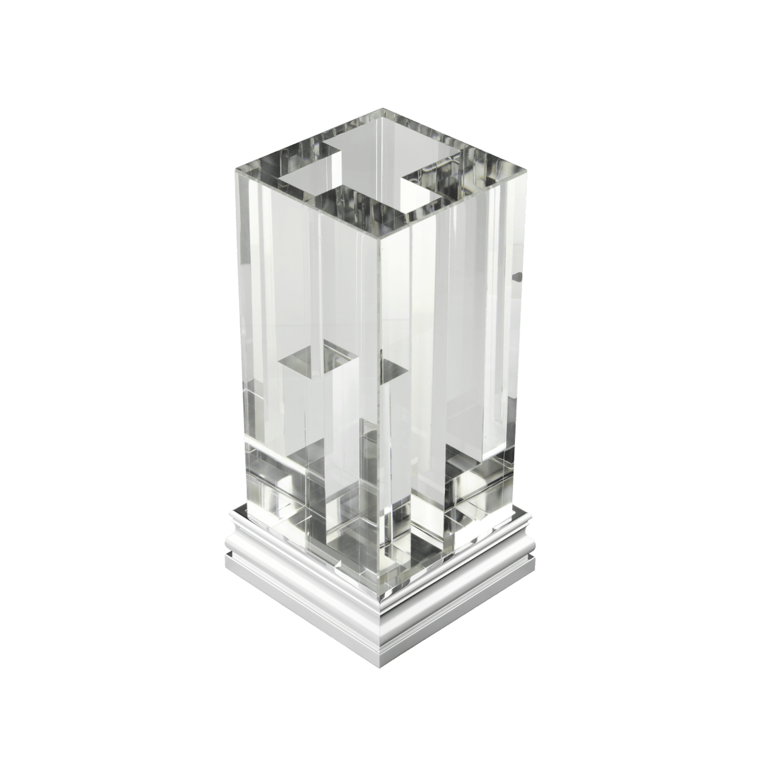 Glass & Chrome Aluminium Vase | Perspectives