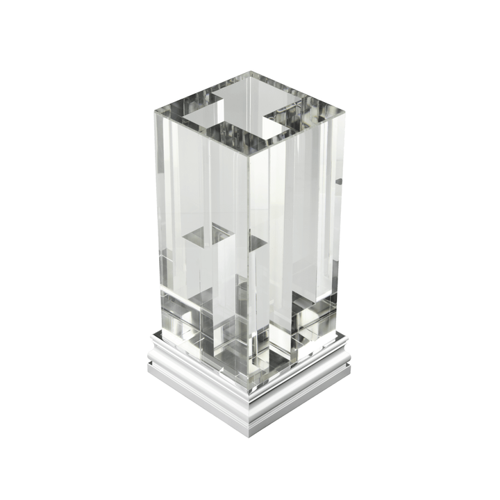 Glass & Chrome Aluminium Vase | Perspectives
