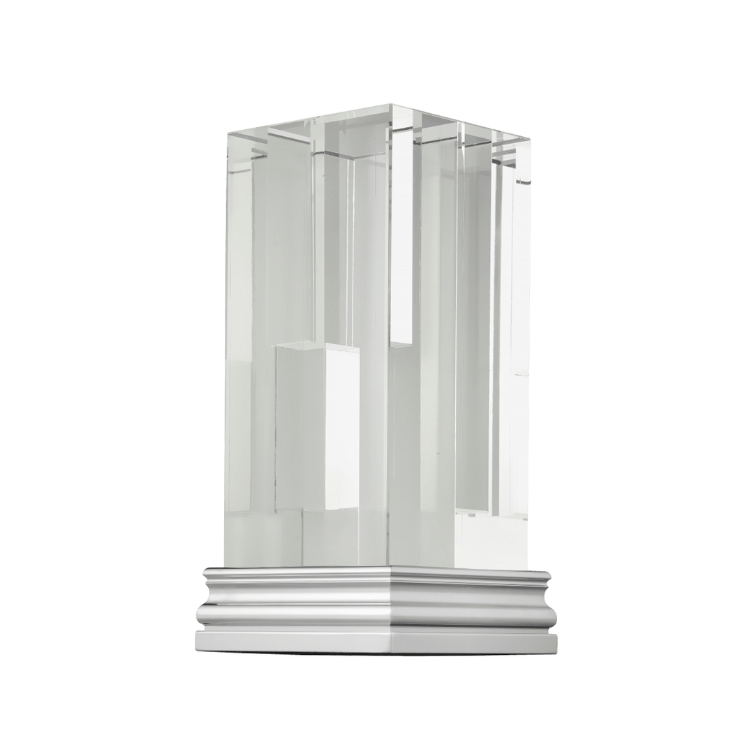Glass & Chrome Aluminium Vase | Perspectives