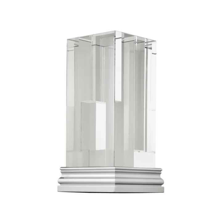 Glass & Chrome Aluminium Vase | Perspectives