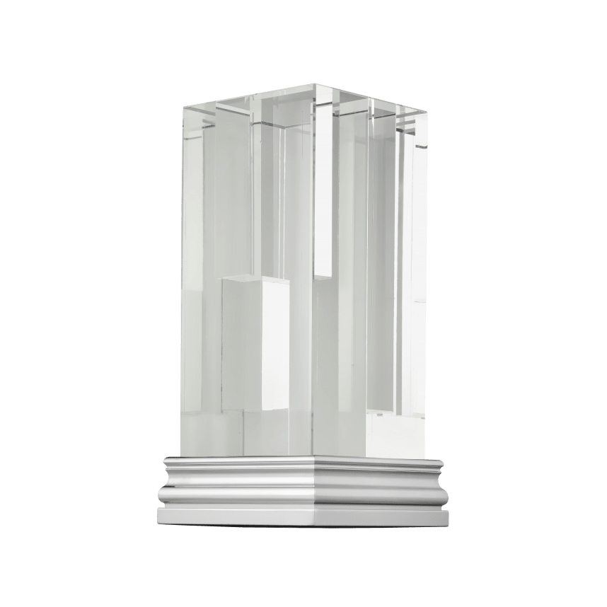 Glass & Chrome Aluminium Vase | Perspectives