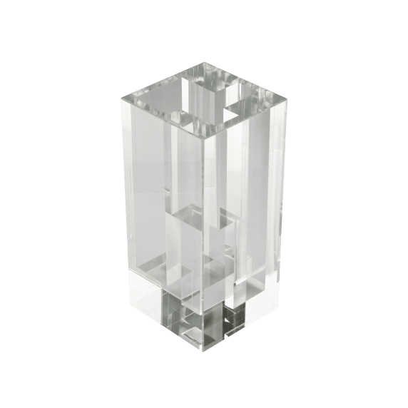 Glass & Chrome Aluminium Vase | Perspectives