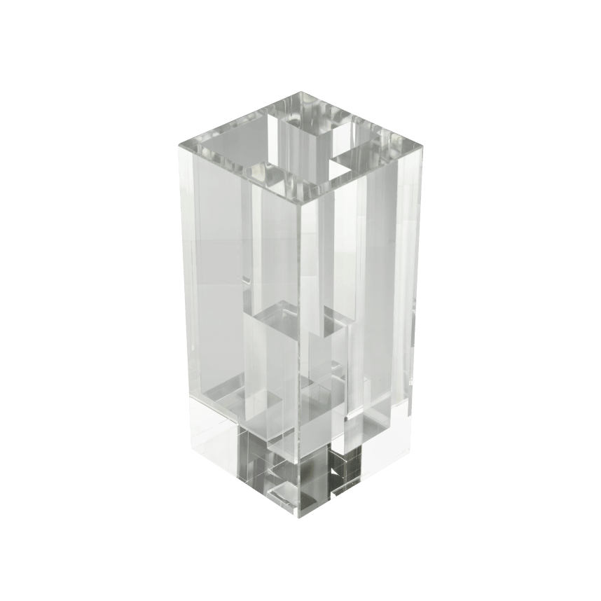 Glass & Chrome Aluminium Vase | Perspectives