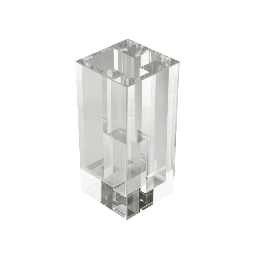 Glass & Chrome Aluminium Vase | Perspectives