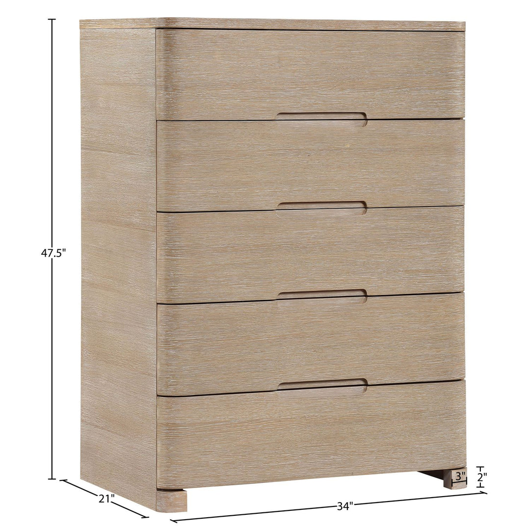 Caswell Oak Veneer And Solid Wood Chest — Natural