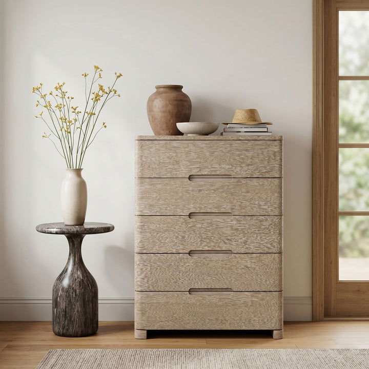 Caswell Oak Veneer And Solid Wood Chest — Natural