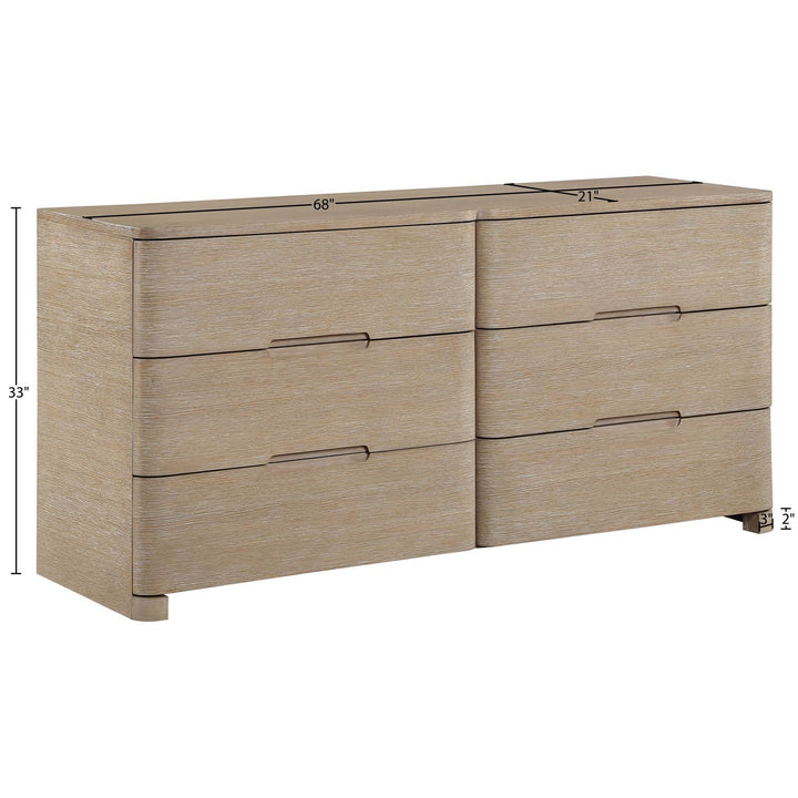 Caswell Oak Veneer And Solid Wood Dresser — Natural