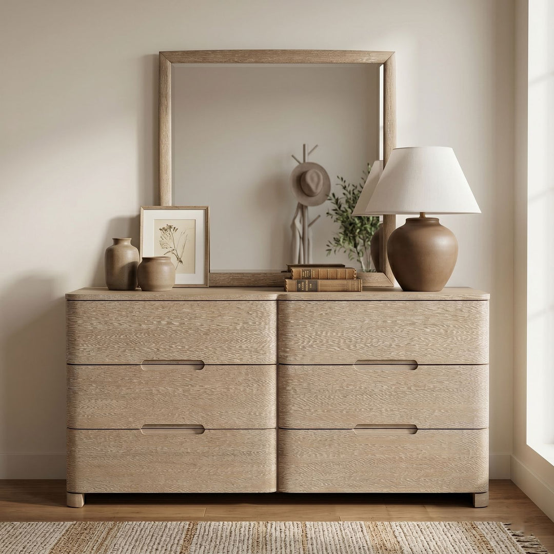 Caswell Oak Veneer And Solid Wood Dresser — Natural