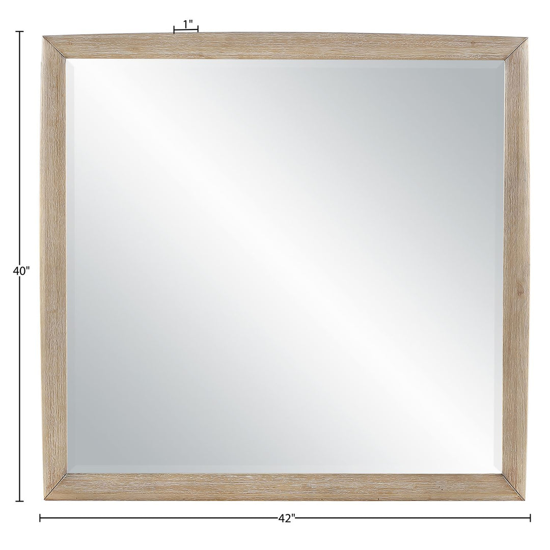 Caswell Oak Veneer And Solid Wood Frame Mirror — Natural