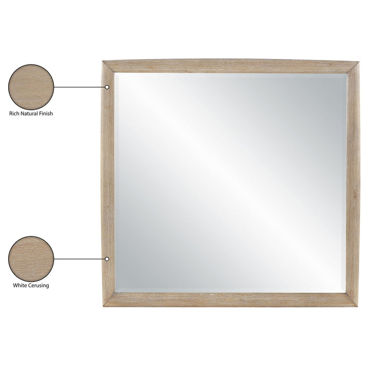 Caswell Oak Veneer And Solid Wood Frame Mirror — Natural