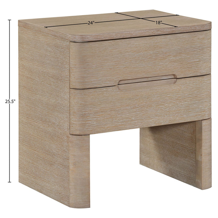 Caswell Oak Veneer And Solid Wood Nightstand — Natural