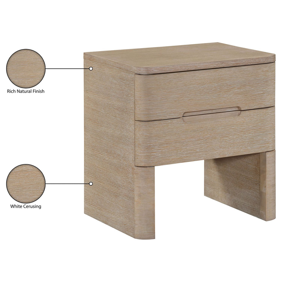 Caswell Oak Veneer And Solid Wood Nightstand — Natural