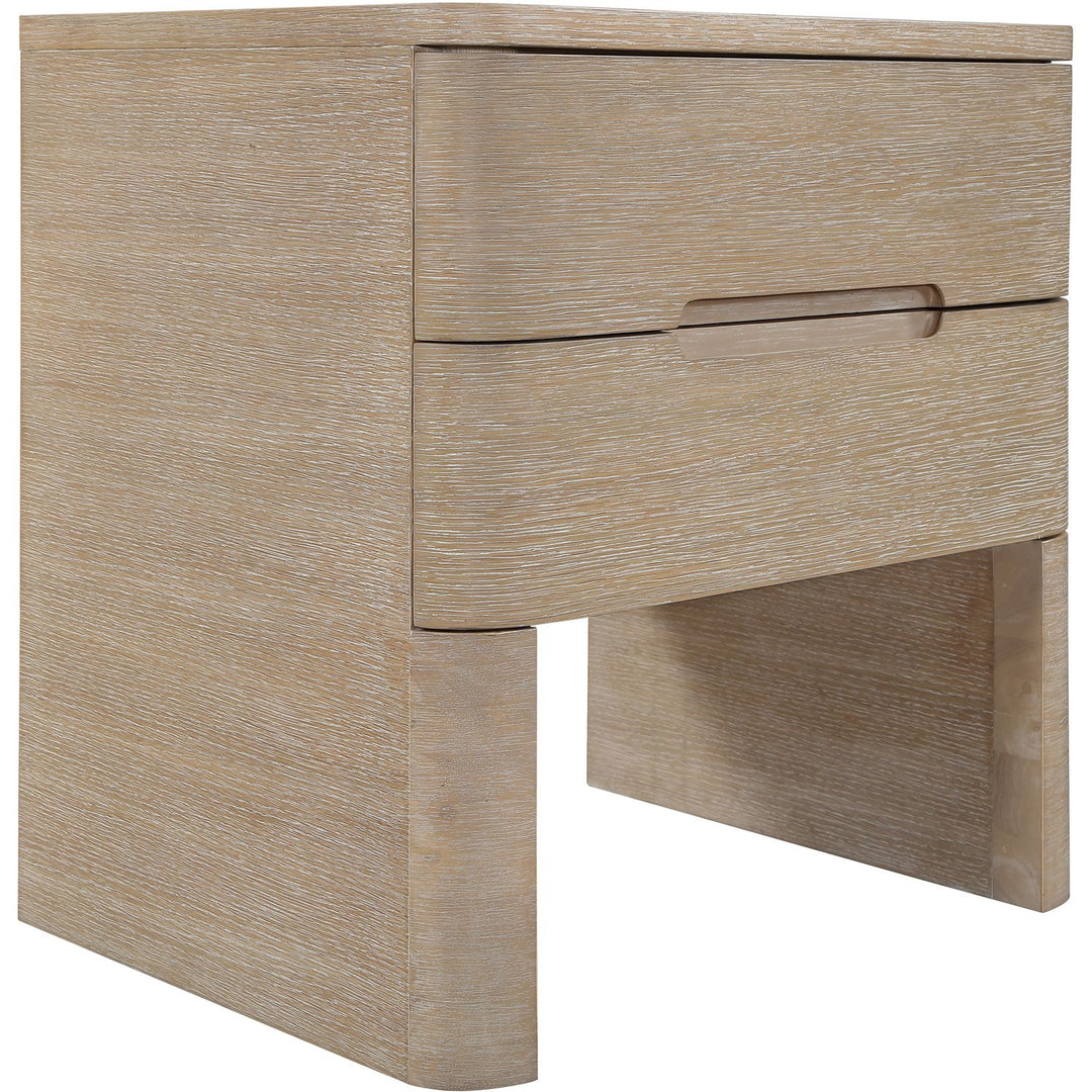 Caswell Oak Veneer And Solid Wood Nightstand — Natural