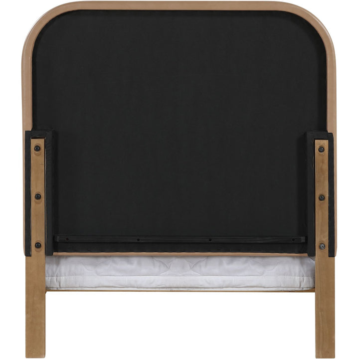 Caswell Natural Vegan Leather Upholstered Twin Bed (3 Boxes)