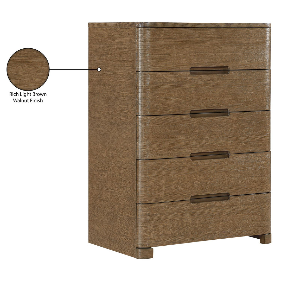 Caswell Oak Veneer And Solid Wood Chest — Brown