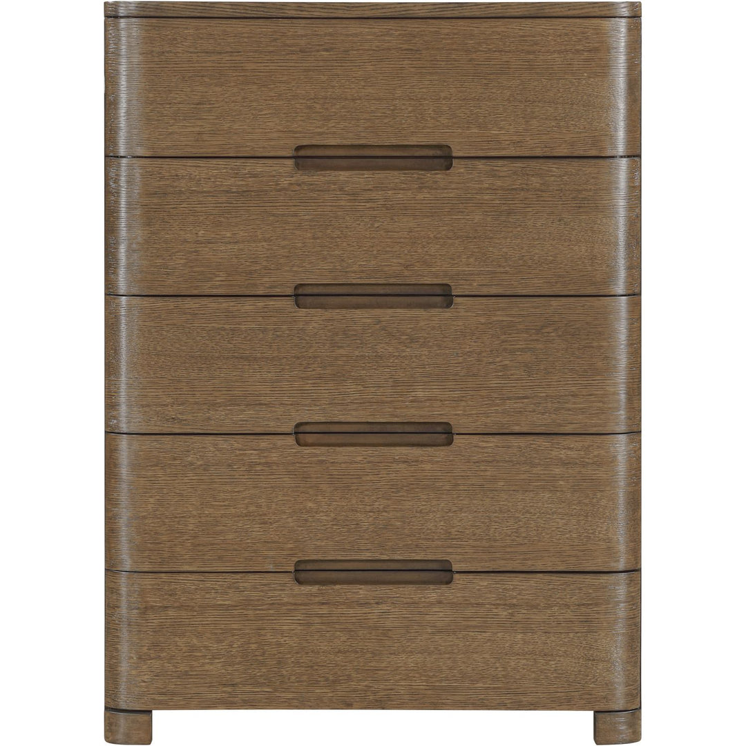 Caswell Oak Veneer And Solid Wood Chest — Brown