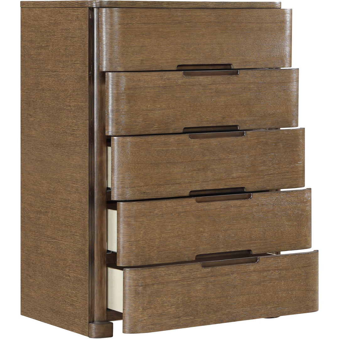 Caswell Oak Veneer And Solid Wood Chest — Brown