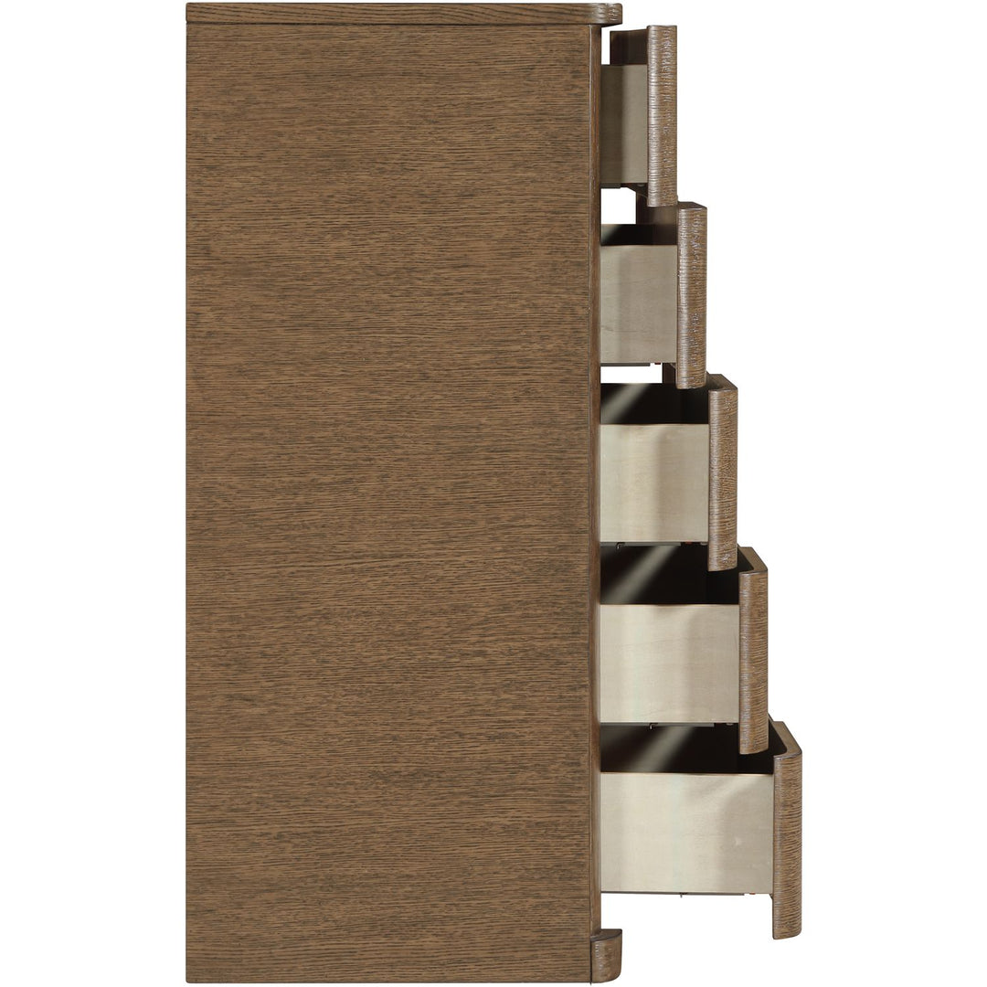 Caswell Oak Veneer And Solid Wood Chest — Brown