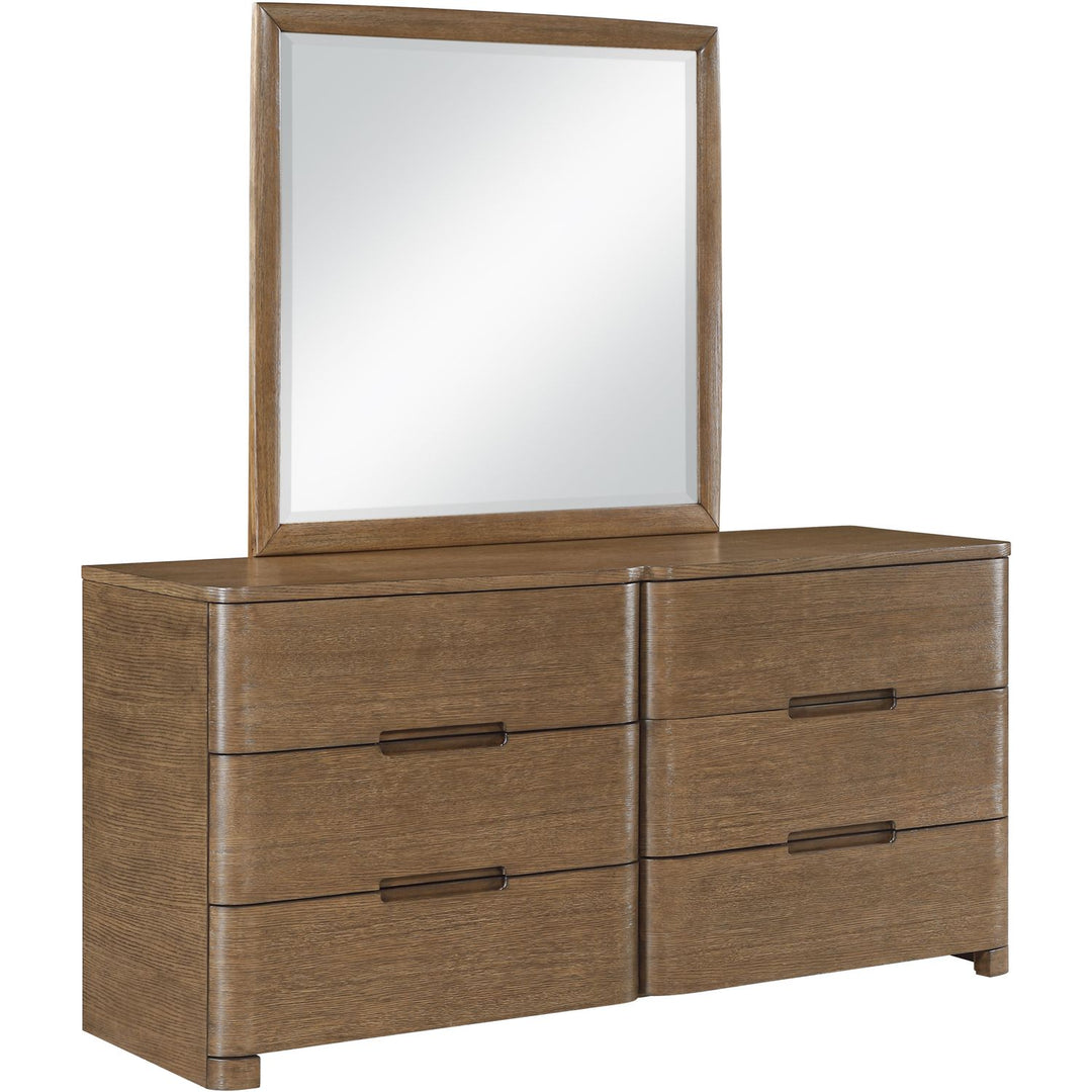 Caswell Oak Veneer And Solid Wood Dresser — Brown