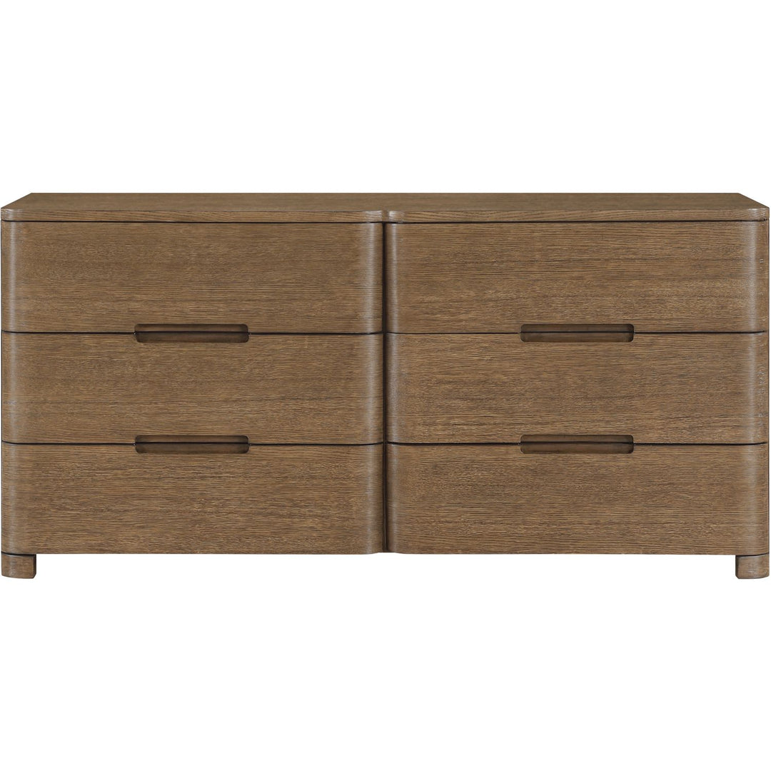 Caswell Oak Veneer And Solid Wood Dresser — Brown