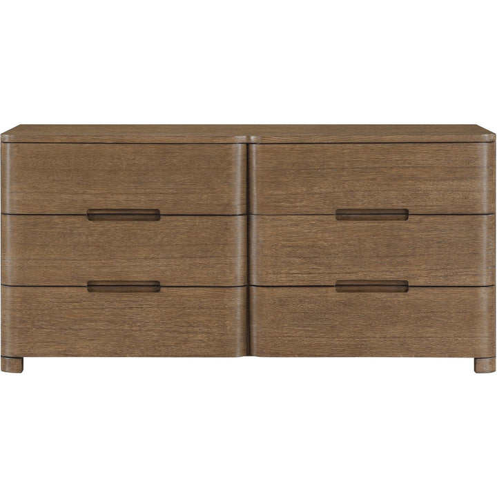 Caswell Oak Veneer And Solid Wood Dresser — Brown