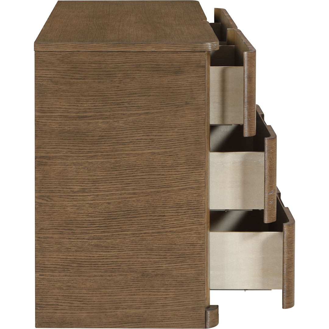 Caswell Oak Veneer And Solid Wood Dresser — Brown