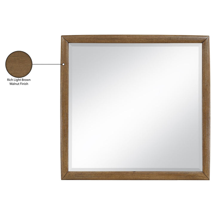 Caswell Oak Veneer And Solid Wood Frame Mirror — Brown