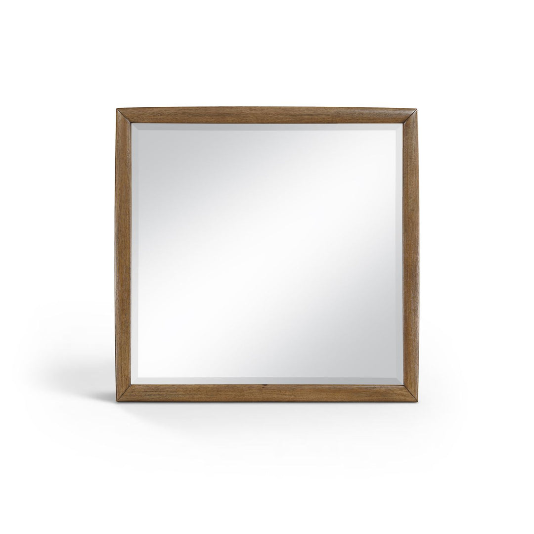 Caswell Oak Veneer And Solid Wood Frame Mirror — Brown