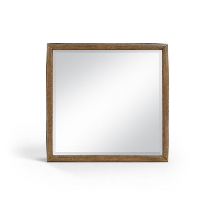 Caswell Oak Veneer And Solid Wood Frame Mirror — Brown