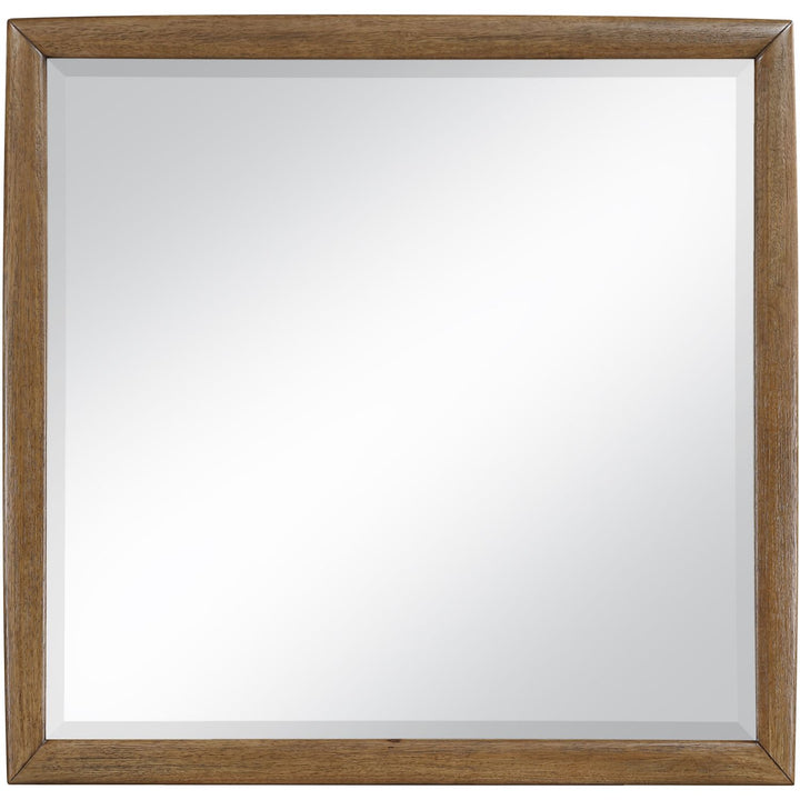 Caswell Oak Veneer And Solid Wood Frame Mirror — Brown