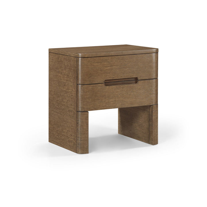 Caswell Oak Veneer And Solid Wood Nightstand — Brown