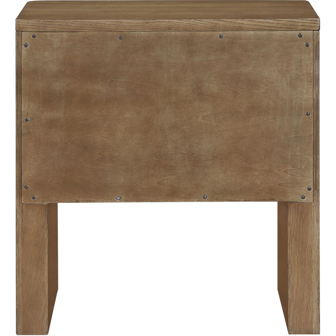 Caswell Oak Veneer And Solid Wood Nightstand — Brown