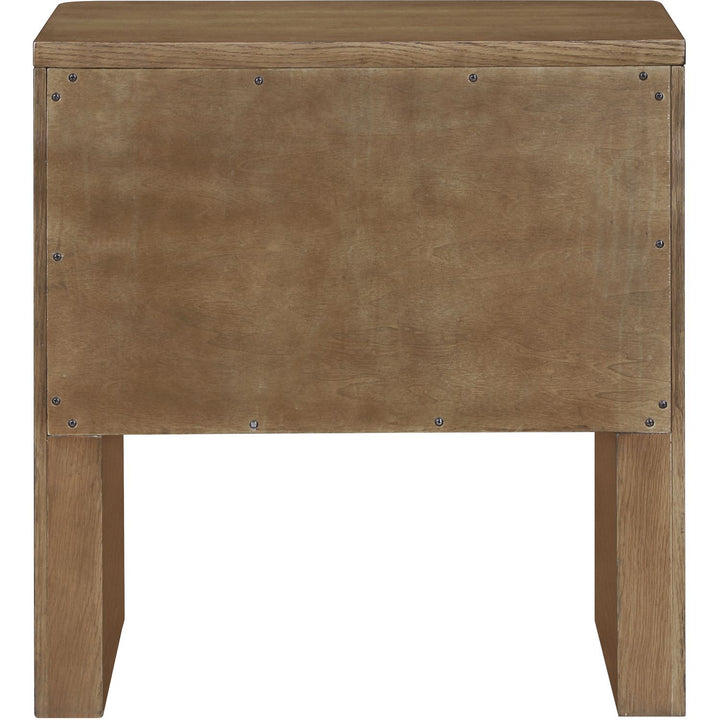 Caswell Oak Veneer And Solid Wood Nightstand — Brown