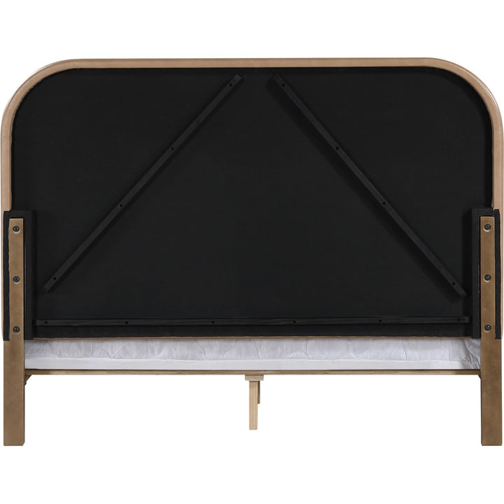 Caswell Brown Vegan Leather Upholstered Full Bed (3 Boxes)