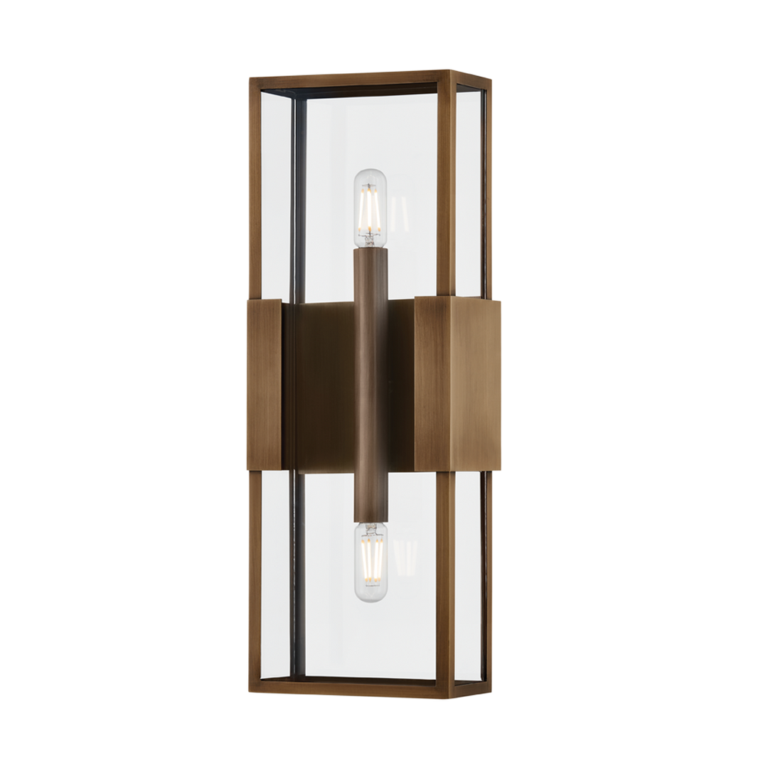 Santa Clara Exterior Wall Sconce - Patina Brass