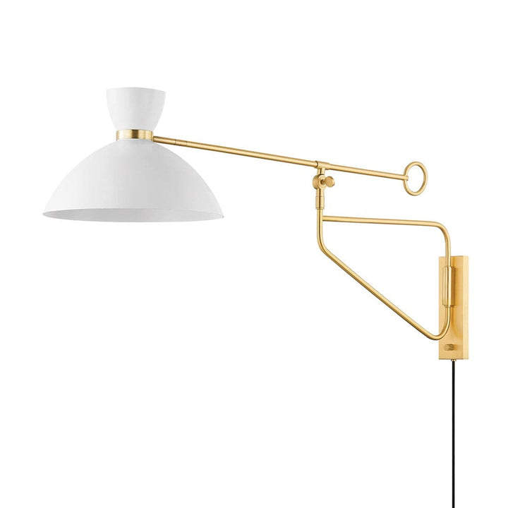 Cranbrook 1 Light Portable Wall Sconce-Hudson Valley-HVL-8514-AGB/SWH-Wall LightingAged Brass / Soft White-2-France and Son