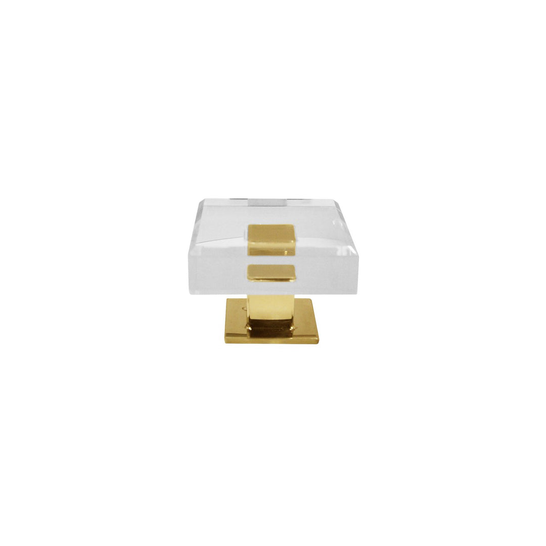 Baker - Square Acrylic And Brass Knob