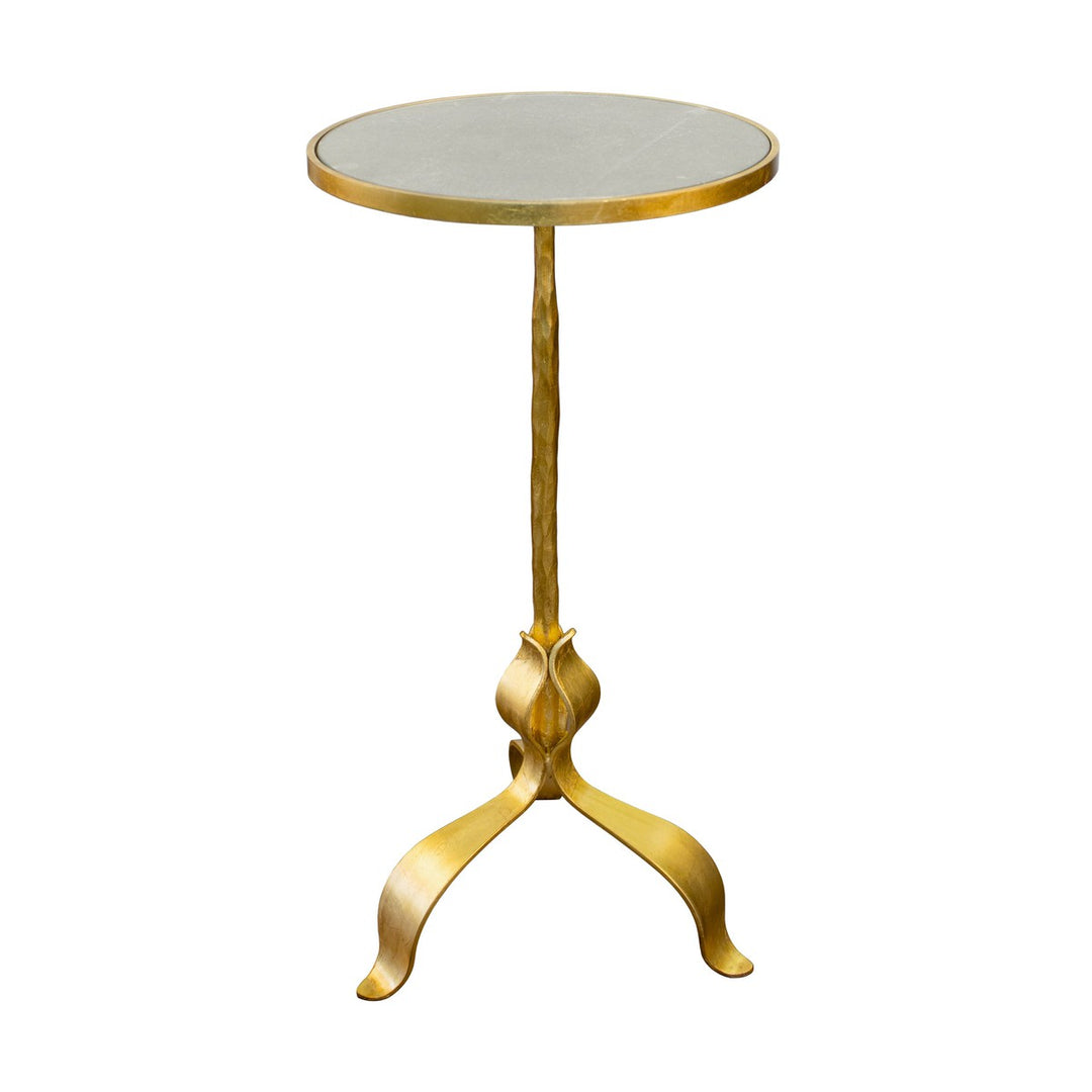 Barclay - Round Cigar Table With Leaf Leg Detail In Gold Leaf