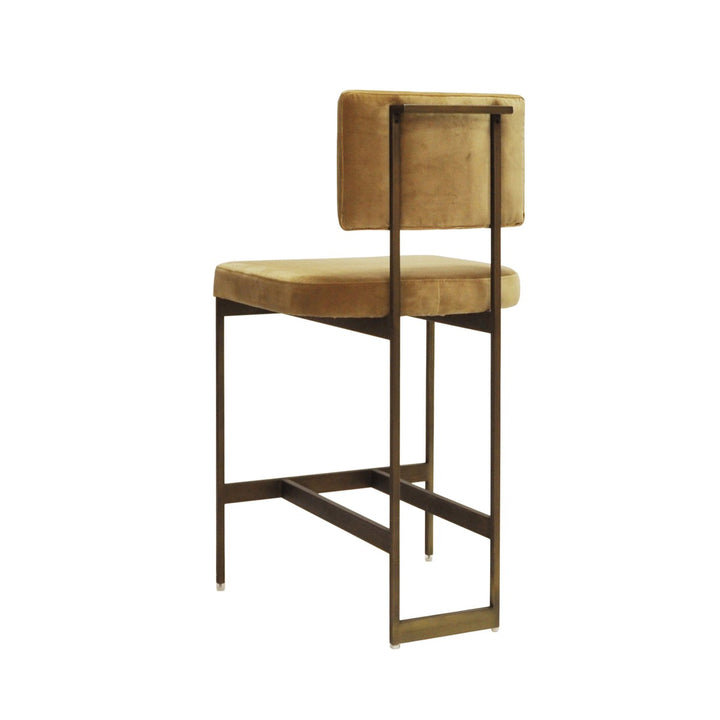 Baylor - Counter Stool With Bronze Base In Caramel Velvet