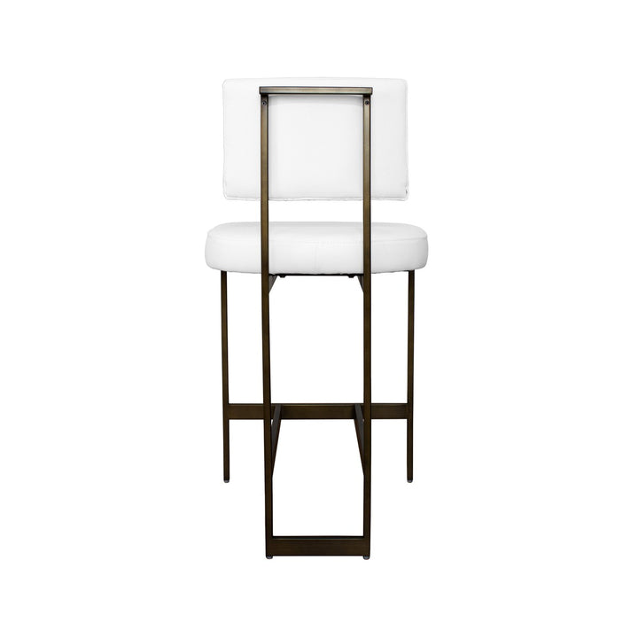 Baylor - Counter Stool With Bronze Base In White Vinyl