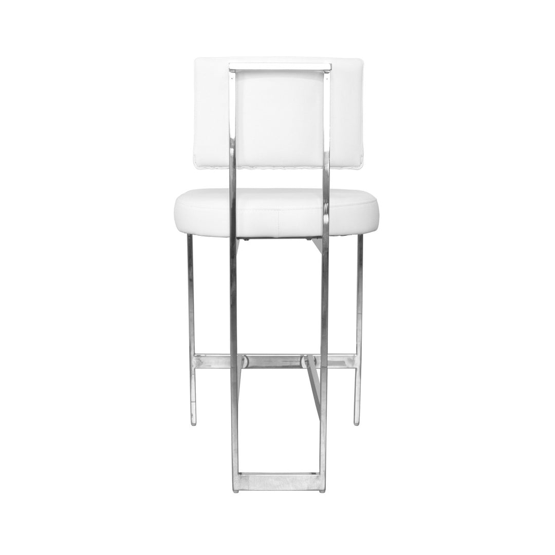 Baylor - Counter Stool With Nickel Base In White Vinyl