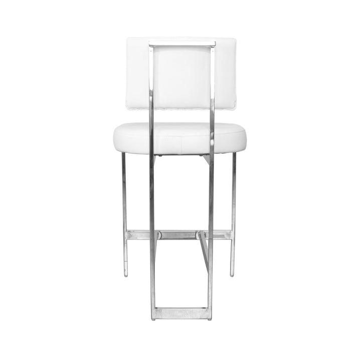 Baylor - Counter Stool With Nickel Base In White Vinyl